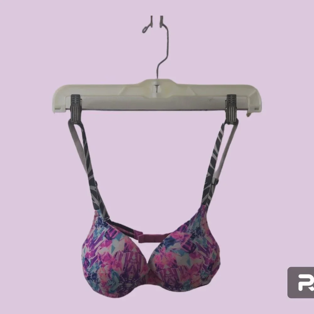 PINK Victoria's Secret wear everywhere push-up bra in pink and multi-colored 32B